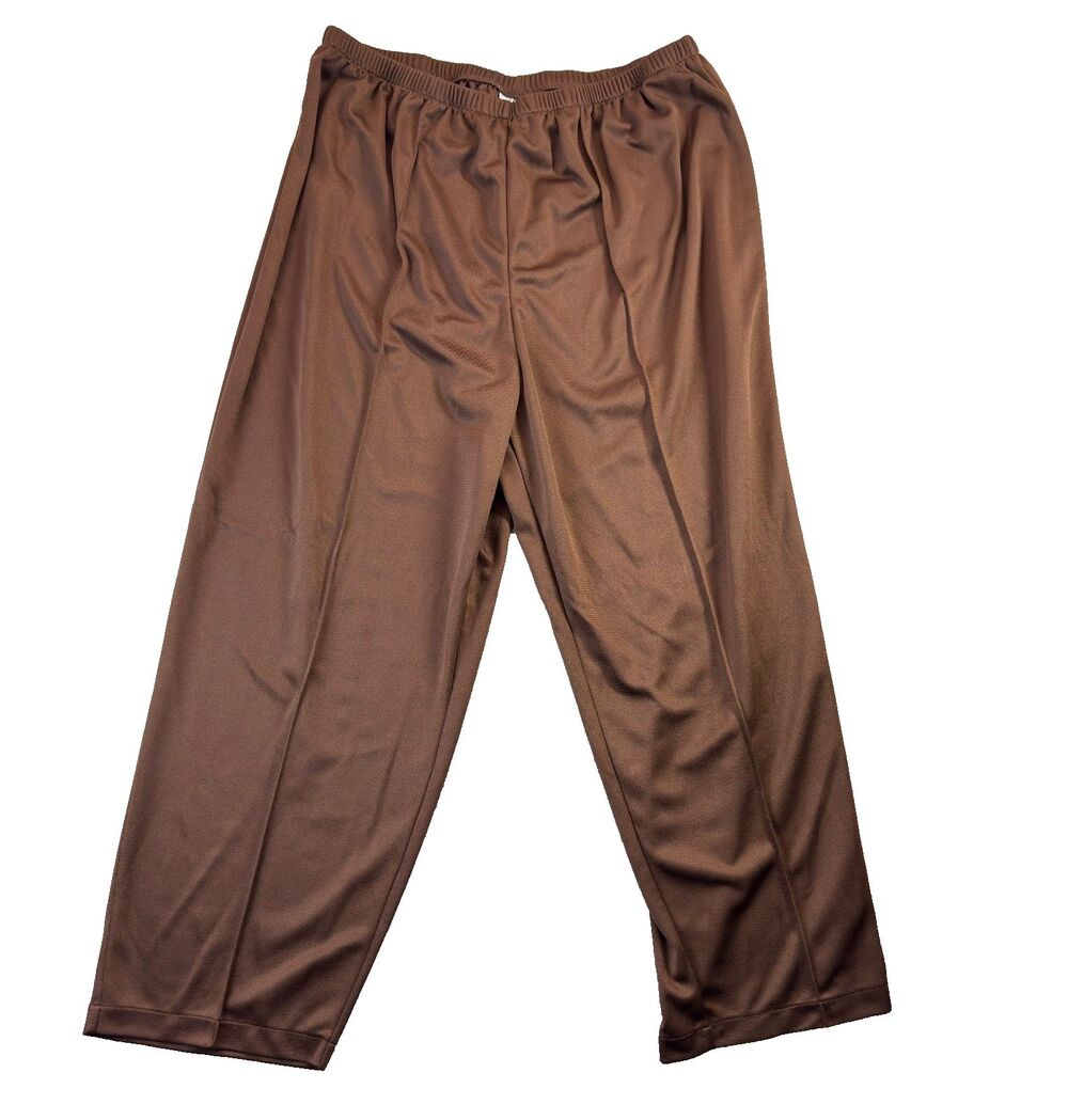 LBW Knits Pants Womens 33x28 Brown Elastic Waist Pull On Comfort Office Career